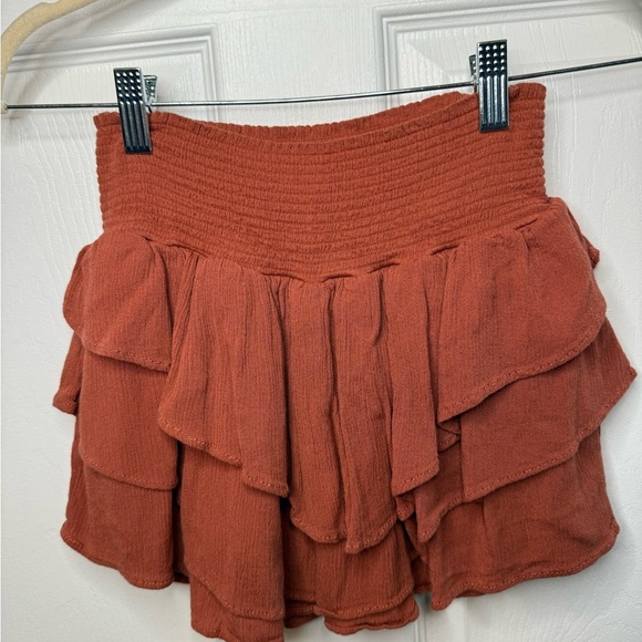 Rewash Bran Rust Layered Women's Mini Skirt with built in shorts Size Small GUC - Picture 1 of 5